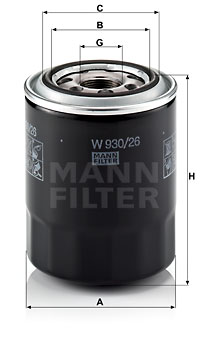 Oljefilter MANN-FILTER W 930/26