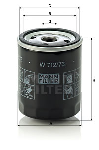 Oljefilter MANN-FILTER W 712/73