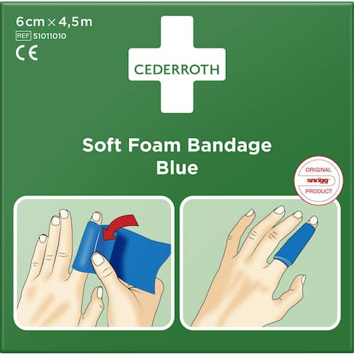 Cederroth Plåster Soft Foam blå 6cmx4,5m