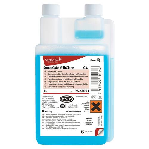 Diversey Suma® Café MilkClean C3.1, flytande rengöringsmedel för mjölksystem, 6 x 1 l