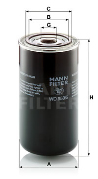 Filter, drifthydraulik MANN-FILTER WD 950/5