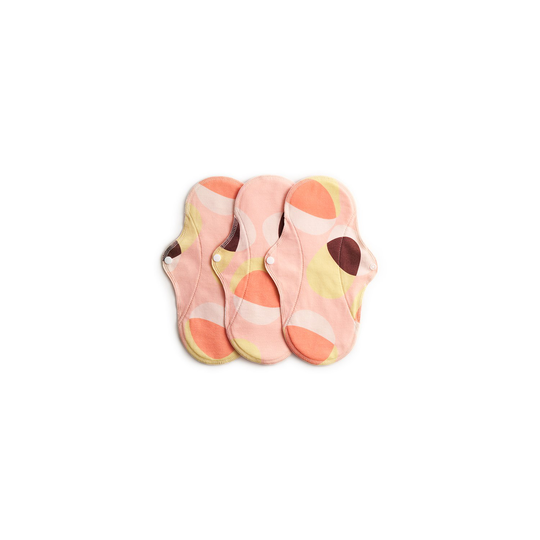 Imse Ekologiska Tygbindor Active Dag/normal, 3-pack Pink Hoop