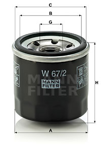 Oljefilter MANN-FILTER W 67/2