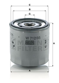 Oljefilter MANN-FILTER W 712/95