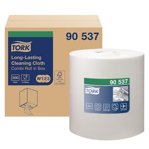 Tork Rengöringsduk Premium W1/W2/W3, engångsbruk, 320 mm x 114 m, vit