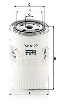 Bränslefilter MANN-FILTER WK 940/5
