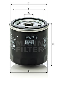Oljefilter MANN-FILTER MW 712