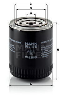 Oljefilter MANN-FILTER W 930/9