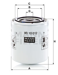 Filter, drifthydraulik MANN-FILTER WD 10 012