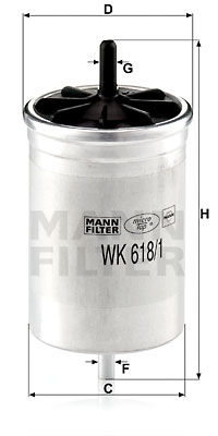 Bränslefilter MANN-FILTER WK 618/1