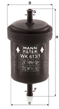 Bränslefilter MANN-FILTER WK 613/1