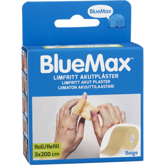 BlueMax Limfritt Akutplåster Refill 3x200cm Beige 1 st