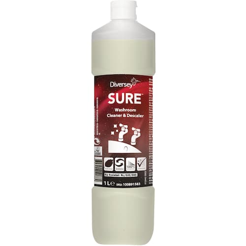 SURE® SURE Badrumsrengöring och avkalkning, växtbaserad och 100 % nedbrytbar, 1 l
