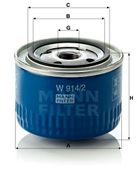Oljefilter MANN-FILTER W 914/2