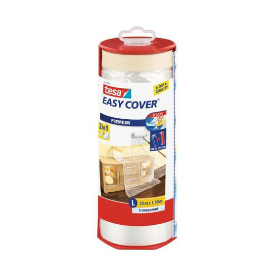 Tesa Easy Cover 4368 Skyddsfolie med maskeringstejp 33 m x 1400 mm, dispenser