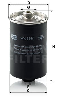 Bränslefilter MANN-FILTER WK 834/1