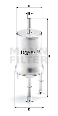 Bränslefilter MANN-FILTER WK 69/1