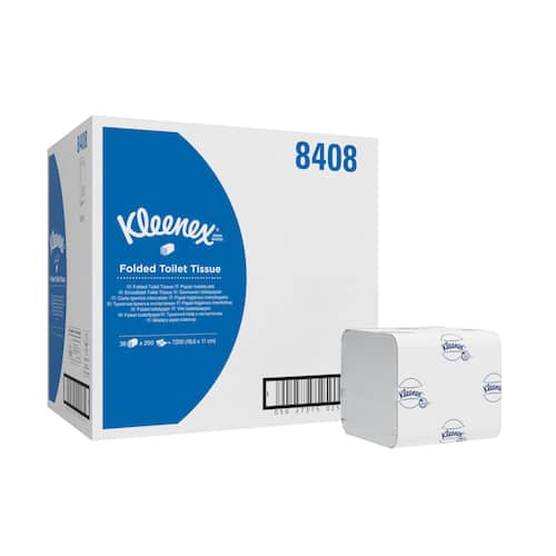 Kleenex® Ultravikt toalettpapper, 2-lagers, 200 ark, 125 mm, vit