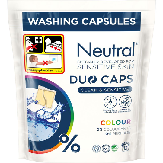 Neutral Tvättkapslar Clean & Sensitive Colour 12 st