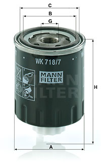 Bränslefilter MANN-FILTER WK 718/7