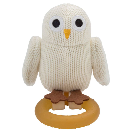 OWLS Bitleksak Baby Owls Med Naturgummiring 1 st