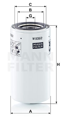 Filter, drifthydraulik MANN-FILTER W 935/2