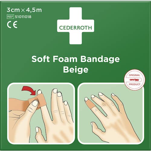 Cederroth Plåster SoftFoam beige 3cmx4,5m