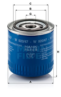 Oljefilter MANN-FILTER W 920/47
