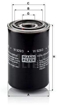 Oljefilter MANN-FILTER W 929/3