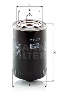 Oljefilter MANN-FILTER W 940/20
