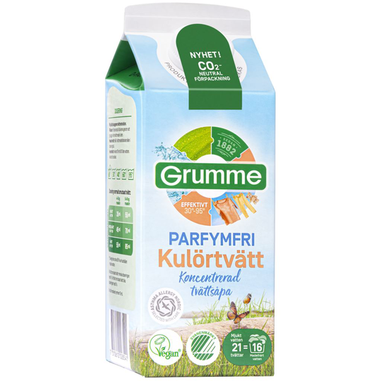 Grumme Parfymfri Kulörtvätt 750 ml