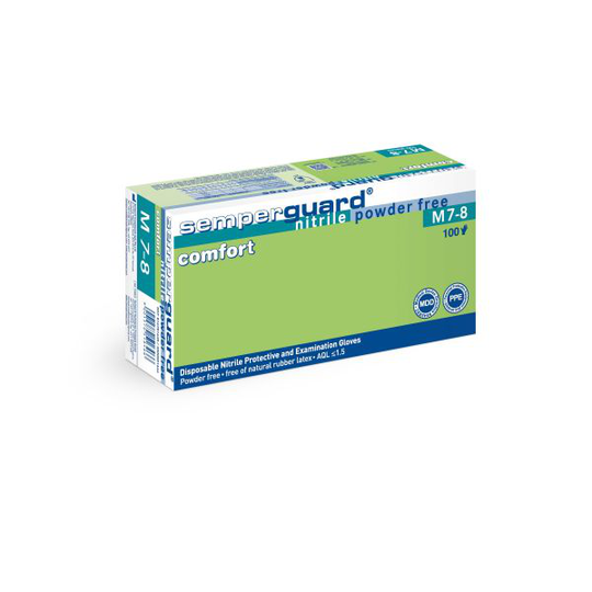 Semperguard M7-8 Comfort Engångshandske nitril, puderfri M, 100 st
