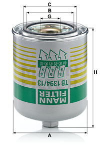 Lufttorkarpatron, kompressorsystem MANN-FILTER TB 1394/13 x