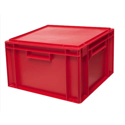 NORDEX Plastlåda, avtagbart lock, 20 l, röd