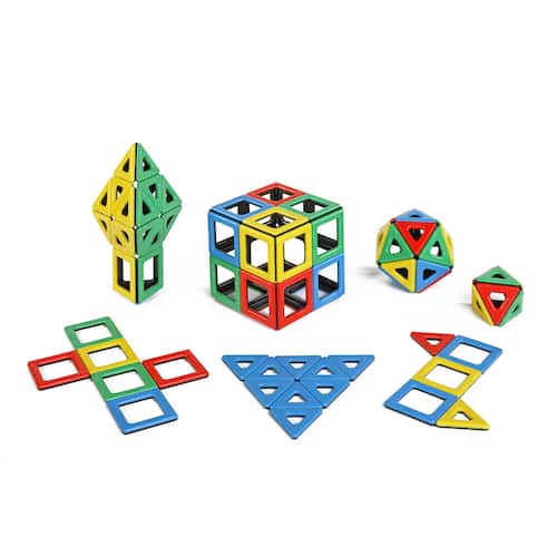 Polydronsats, ABS-plast, magnetisk, olika färger