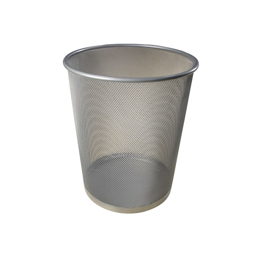 Papperskorg i metallnät, 18 l, 29 cm, silver