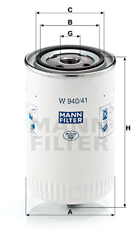 Filter, drifthydraulik MANN-FILTER W 940/41