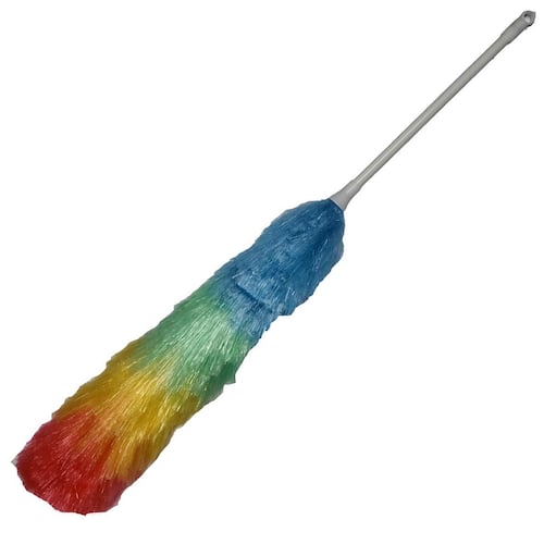 NORDEX Dammvippa med långt skaft, polyester, 50 cm, blå, grön, gul och röd