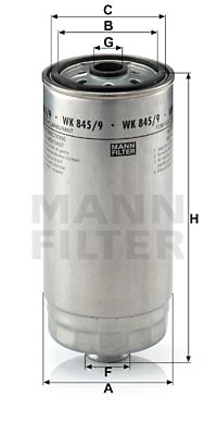 Bränslefilter MANN-FILTER WK 845/9