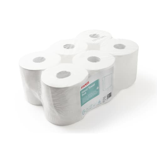 Staples Torkrulle, 2-lagers, 450 ark, präglad, 198 mm, vit