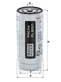Bränslefilter MANN-FILTER PL 603/1 x