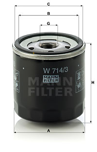 Oljefilter MANN-FILTER W 714/3