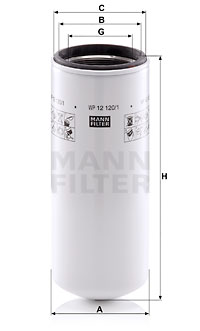 Oljefilter MANN-FILTER WP 12 120/1