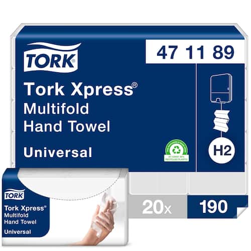 Tork Handduk TORK Universal H2 Xpress Multifold 2-lags