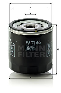 Oljefilter MANN-FILTER W 714/2
