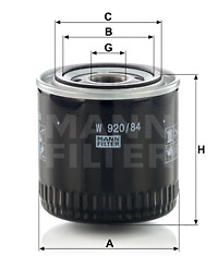 Oljefilter MANN-FILTER W 920/84