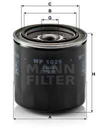 Oljefilter MANN-FILTER WP 1026