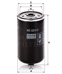 Bränslefilter MANN-FILTER WK 824/3