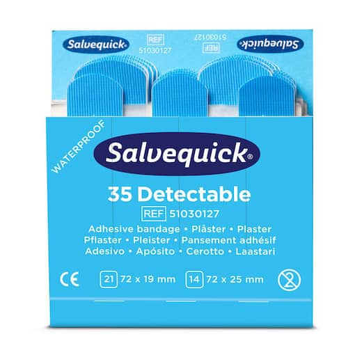 Salvequick Plåster Detectable refill blå