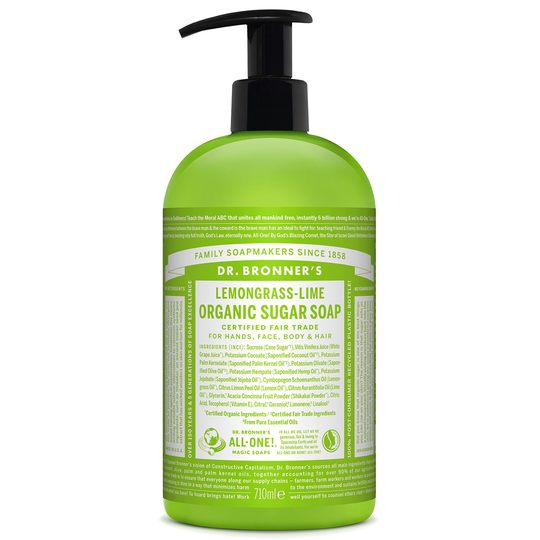 Dr. Bronner’s Organic Sugar Soap Lemongrass-Lime 710 ml